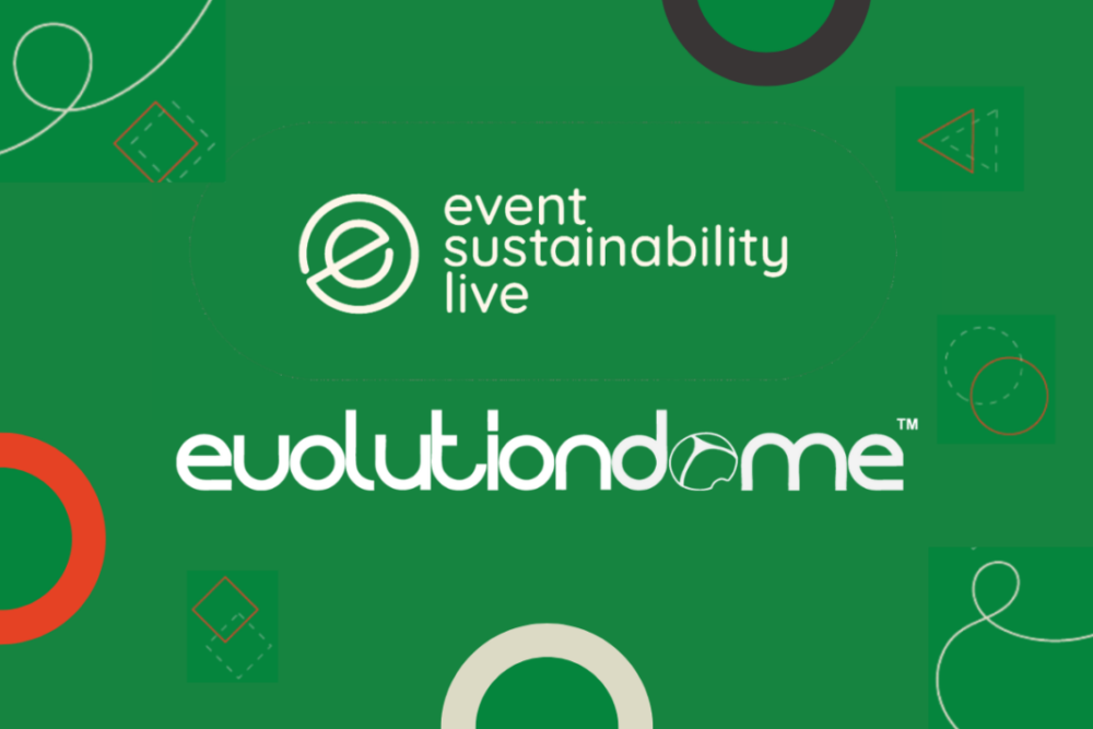 Event Sustainability Live (ESL) graphic featuring the Evolution Dome logo